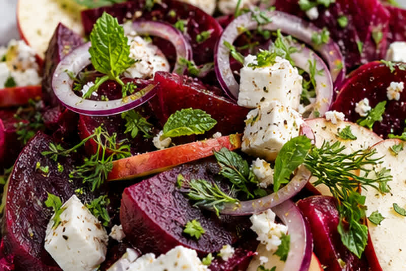Rote Bete-Apfel Salat mit Feta – Mittagstisch im Soul-Food.kitchen Bistro Lüdinghausen